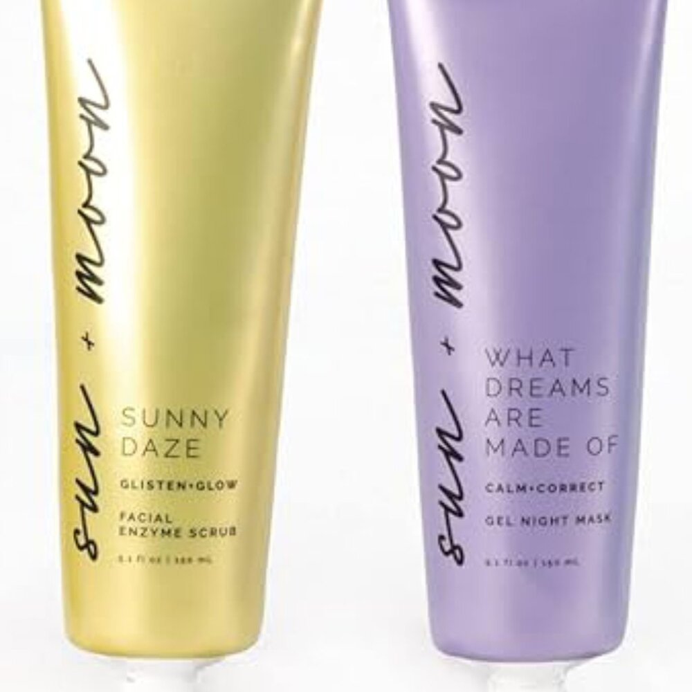 NEW  SET of 2 Sun & Moon Sunny Daze & What Dreams Enzyme Scrub & Night Mask Set